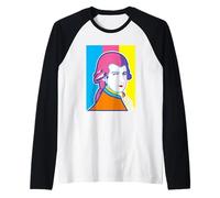 Funny Wolfgang Mozart Portrait Pop Art Style Raglan Baseball Tee