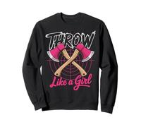 Funny Woman Axe Throwing Girl Lumberjack Sweatshirt