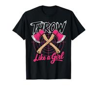 Funny Woman Axe Throwing Girl Lumberjack T-Shirt