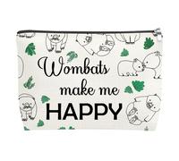 Funny Wombat Lover Makeup Bag Wombat Gift for Women Friends Wildlife Enthusiast Gift for Women Organizer Accessories Zipper Pouch Wombats Themed Gifts Cosmetic Bag Animal Lover Gifts