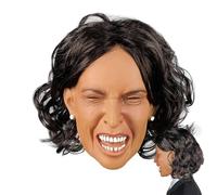 Funny Women Face Masque With Wig - 23x27cm Halloween Funny Female Headgear Masque | Halloween Role-Playing Face Masque, Creative Halloween Props Headgear For Parties, Role-playing, Halloween Parties