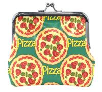 Funny Women Leather Wallet Cartoon Letter Pizza Green Girls Change Wallet Cartoon Letters Green Pizza UNITALLA Classic Cartoon Letters, Pizza Verde Cartoon Lyrics, UNITALLA, Classic
