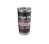 Funny Womens Caffeine Boxer Dog Lover Stainless Steel Insulated Tumbler