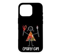 Funny Womens Crafty Design, Girls Crafting Case for iPhone 16 Pro