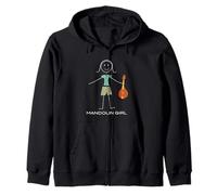 Funny Womens Mandolin Girl Mandolin Player Zip Hoodie