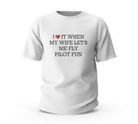 Funny Womens Tshirts I Love It When My Wife Let's Me Fly Pilot Fun T-Shirt Sarcastic Shirts Funny T Shirts(M)