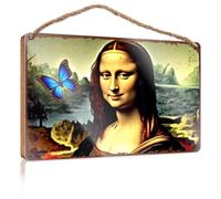 Funny Wood Decor Mystical Mona Lisa With Butterfly Wooded Sign Home Sweet Home Sign Vintage Room Decor(20X30CM)