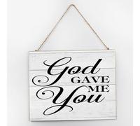 Funny Wood Signs God Gave Me You Retro Wood Plaque Sign Quote Farmhouse Home Decoration Signs for Bathroom Cottage 10x12 Inch