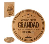 Funny Wooden Coaster Granded Reserved for Grandad's Drink Grandad Gifts Coaster Reserved Grandfather Birthday Father's Day Grandad Present