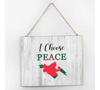 Funny Wooden Sign I Choose Peace Bangladesh Wall Decoration for Window City Skyline Flag Wood Signs Positive Wall Decor Sign for Kitchen 10x12 Inch
