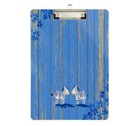 Funny Wooden Zebras Blue Clip Board Binder Organizer Plastic for Nursing Student Trade Quest Size 9 x 12.5 Tablas para escribir