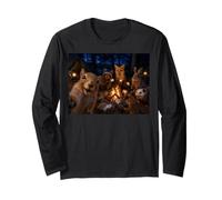 Funny Woodland Animals Camping Roasting Marshmallows Long Sleeve T-Shirt