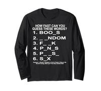Funny Word Puzzle Dirty Mind Trick Quiz Game Long Sleeve T-Shirt