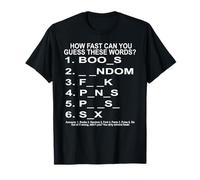 Funny Word Puzzle Dirty Mind Trick Quiz Game T-Shirt