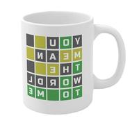 Funny Wordle Mug, Funny Coffee Mug, Wordle Mugs Coffee, 11 Oz Cute Ceramic Game Fan Mugs, You Mean The Wordle to Me Wordle Mug, Funny Mug, Coffee Mugs for Wordle Lovers, Coworker