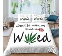Funny Words Single Duvet Cover Set 3D Print Trendy Culture Bedding Double Bed Set Ultra Soft Microfiber Quilt Cover 135x200 cm with 2 Pillowcases 50x75 cm with Zipper for Bedroom C-919