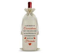 Funny Work Colleague Gifts for Women Men Wine Bag Gifts Coworker Going Away Leaving Gift for Colleague Friendship Appreciation Gift for Coworker Wine Bottle Decoration Bag