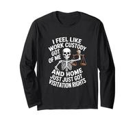 Funny Work Custody Saying Skeleton Justice Scales Long Sleeve T-Shirt