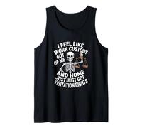 Funny Work Custody Saying Skeleton Justice Scales Tank Top