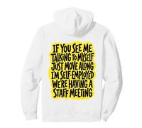 Funny Work From Home Staff Meeting Yellow Art Pullover Hoodie