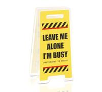 Funny Work Gifts for Colleagues Leave Me Alone I'M Busy Mini Sign Fun Warning Sign Desktop Decorations Desk Plaque with Clips Funny Gift for Work Colleagues Office Anniversary Birthday