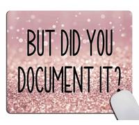 Funny Work Mouse Pad, But Did You Document It Mouse Pad for Women, Mini Travel Non-Slip Rubber Base Mousepad for Wireless Computer Laptop, 9.4"x7.9"