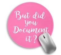 Funny Work Mouse Pad, Small Round Mouse Pads for Desk, Cute Mini Travel Mousepad for Wireless Computer Laptop, Office Desk Accessories, But Did You Document It