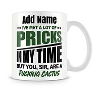 Funny Work Mug Personalised Gift - I've Met A Lot of Pricks in My Time But You, Sir, are A F*cking Cactus