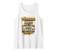 Funny Work Office Humor Sarcastic Hardly Working Pun Tank Top