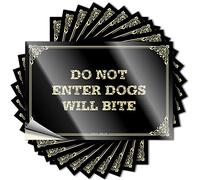 Funny Work Signs Student Driver Sticker for Car - Wall Peel and Stick Decor Do Not Enter Dogs Will Bite for Rear View Mirror Surface(8X12CM-10Pcs)