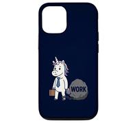 Funny Work Unicorn Chained to Rock Office Humor Burnout Case for iPhone 12/12 Pro