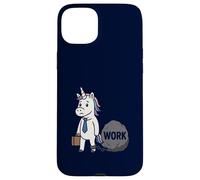 Funny Work Unicorn Chained to Rock Office Humor Burnout Case for iPhone 15 Plus