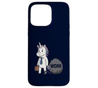 Funny Work Unicorn Chained to Rock Office Humor Burnout Case for iPhone 15 Pro Max
