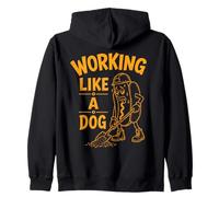 Funny Working Like a Dog Operator Construction Worker Ironic Zip Hoodie