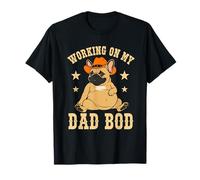Funny Working On My Dad BOD Cowboy French Bulldog Dog Dads T-Shirt