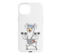 Funny Workout Alpaca Lifting Weights Cartoon Gym Fitness Des Case for iPhone 15 Plus