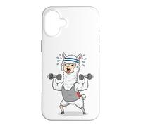 Funny Workout Alpaca Lifting Weights Cartoon Gym Fitness Des Case for iPhone 16 Plus