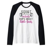 Funny Workout Gym Squat No One Raps About Little Butts Raglan Baseball Tee