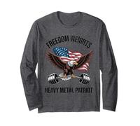 Funny Workout Shirt Freedom Weights Patriot American Eagle Long Sleeve T-Shirt