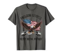 Funny Workout Shirt Freedom Weights Patriot American Eagle T-Shirt