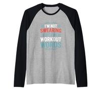 Funny Workout Words Saying Motivational Gym Raglan Baseball Tee