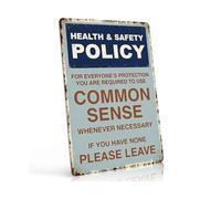 Funny Workplace Metal Tin Sign Common Sense Reminder For Intern Hire Veteran Employee Coffee Station Wall Hanging 8 X 12 inch