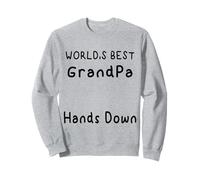 Funny World's Best Grandpa Hands Down handprint Father's Day Sweatshirt