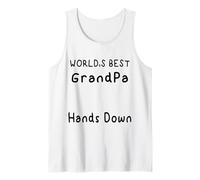 Funny World's Best Grandpa Hands Down Handprint Father's Day Tank Top