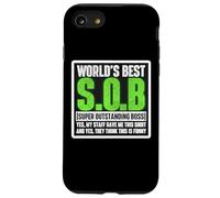Funny World's Best SOB Boss Joke Manager Supervisor Saying Case for iPhone SE (2020) / 7/8