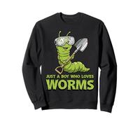 Funny Worm Farmer Worm Lovers Just A Boy Who Loves Worms Sweatshirt