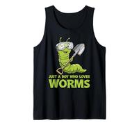 Funny Worm Farmer Worm Lovers Just A Boy Who Loves Worms Tank Top