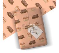 Funny Wrapping Paper Beans to my Toast Custom Gift Wrap sent as Roll or Sheet Happy Birthday & Novelty Gag Joke Present Idea 5 Metre Roll