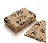 Funny Wrapping Paper for Men - 2 Sheets Kraft Gift Wrap with "Probably Socks" Text - Dad Joke & Prank Wrapping Paper for Christmas, White Elephant & Birthday