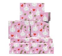 Funny Wrapping Paper - Garlic Love - Anniversary Wrapping Papers For Husband Wife Women - 6 Sheets Pink Gift Wrap - Valentines Wrapping Paper Kids Boyfriend Girlfriend - Comes With Tags - Recyclable
